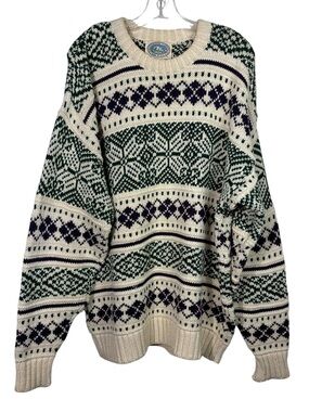 Environmental Clothing Co. USA Made Chunky Grandpa Pattern Sweater Eclectic XL